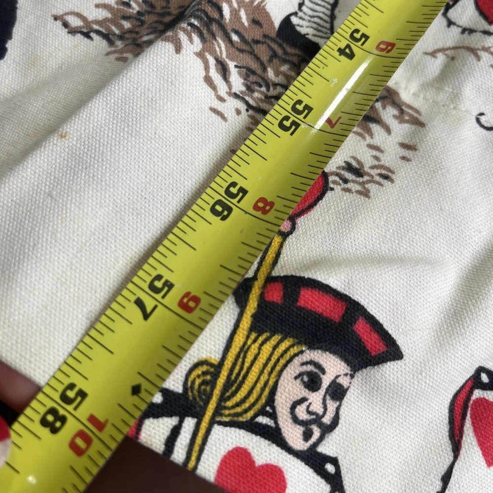 Vintage 1970s Alice in Wonderland Psychedelic Mad Hatter Tea Party Cotton Fabric